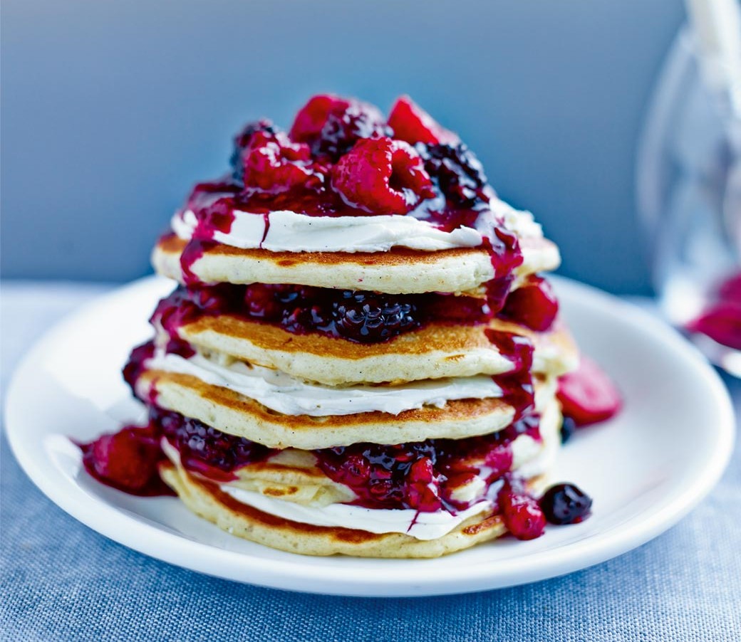 Ricotta pancakes on a plate